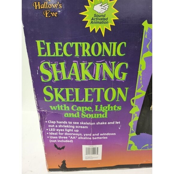 VINTAGE Electronic Shaking Skeleton 5 Ft Tall Lights Sound Halloween Decor - Picture 7 of 7